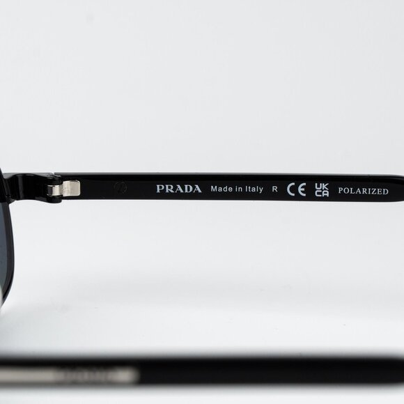 Prada Women Sunglasses Black Polarized Rectangle PRB54S 1AB5Z1 NEW AUTHENTIC - Picture 8 of 12